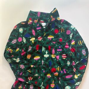 Hanna Andersson Green Holiday PJ’s with Colorful Ornaments